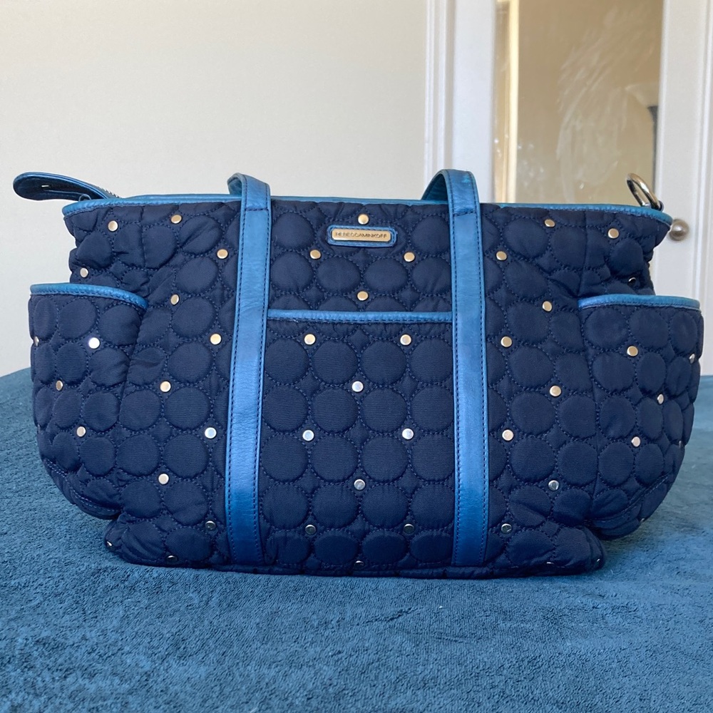 Rebecca Minkoff studded quilted Marissa Diaper / Weekender bag in Navy